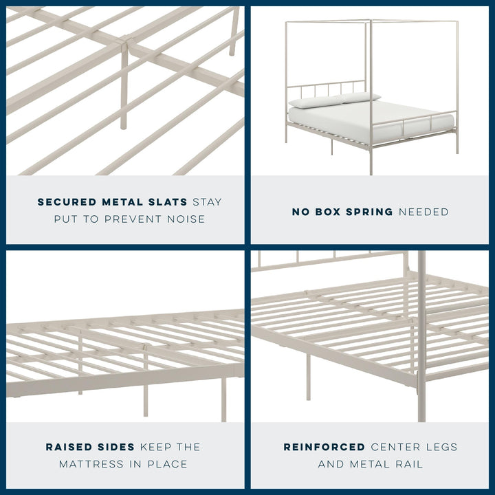 Stylish and Comfortable Marion Canopy Bed -  White 