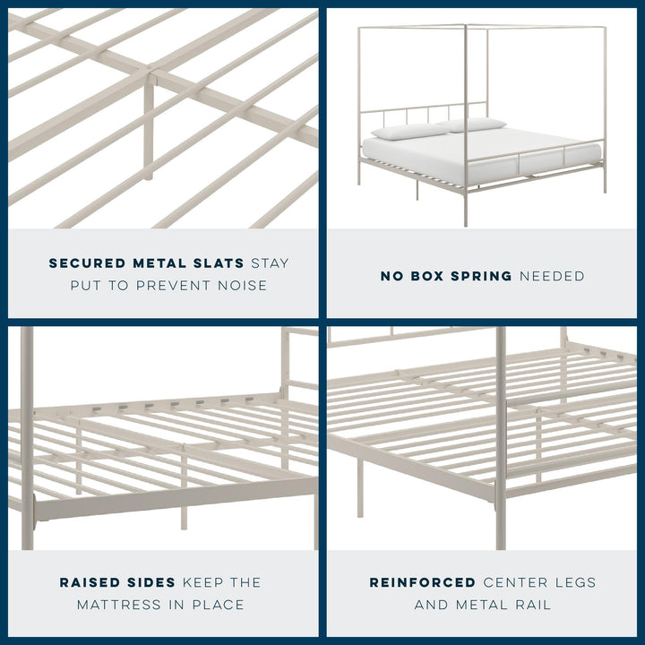 Modern Bedroom with Marion Canopy Bed -  White 
