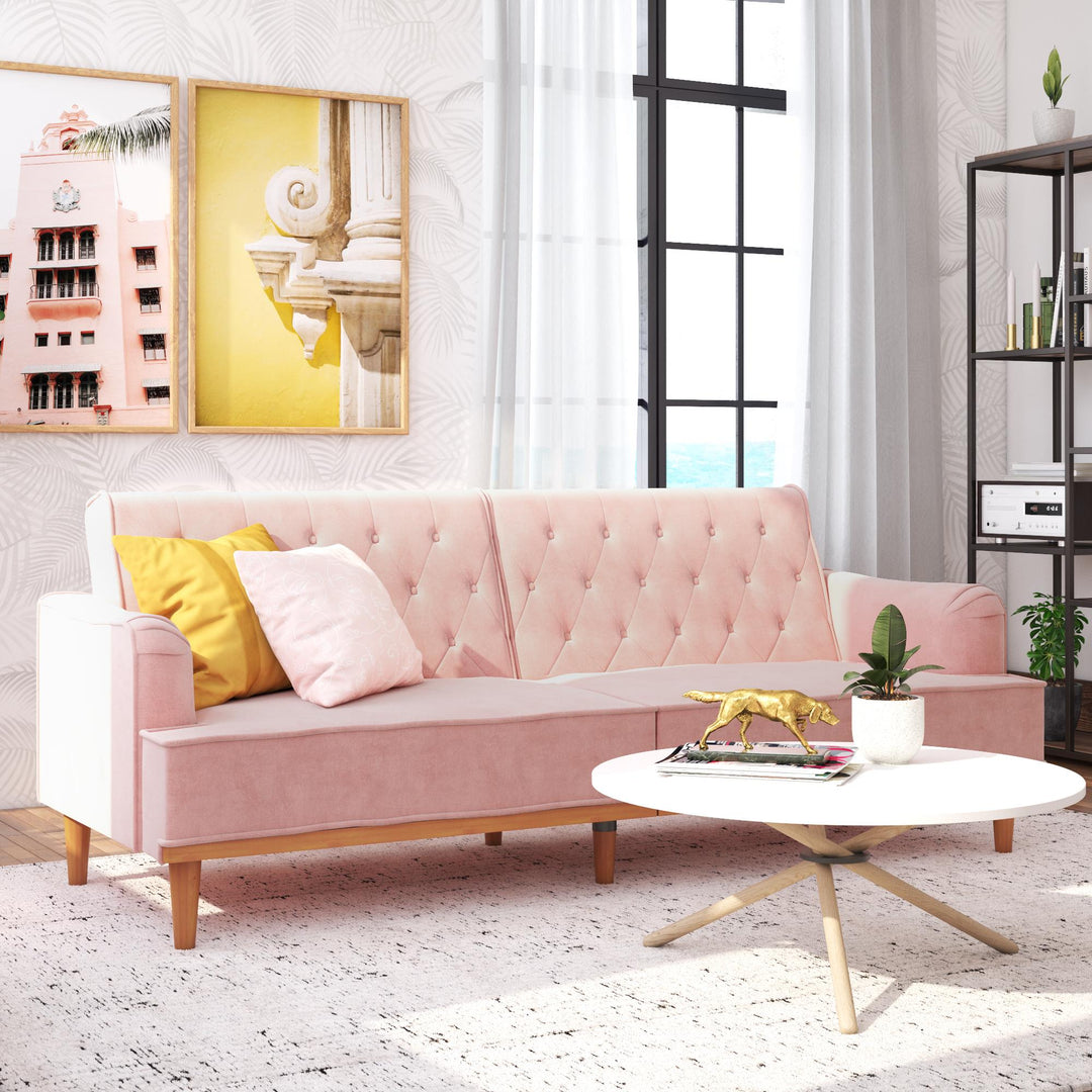Stella Vintage Coil Futon - Pink