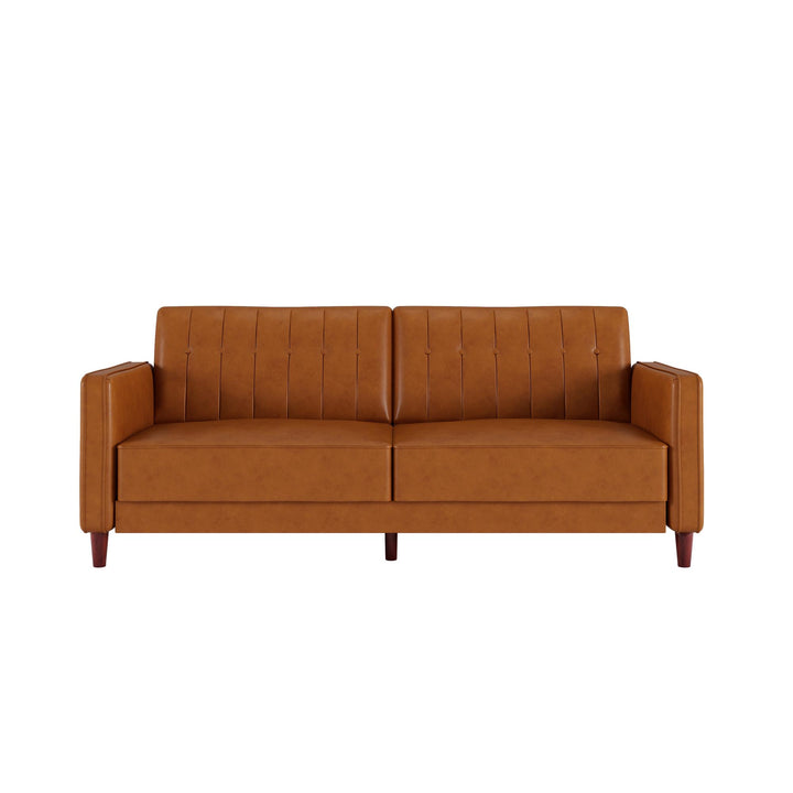 Transitional Futon with Vertical Stitching -  Camel