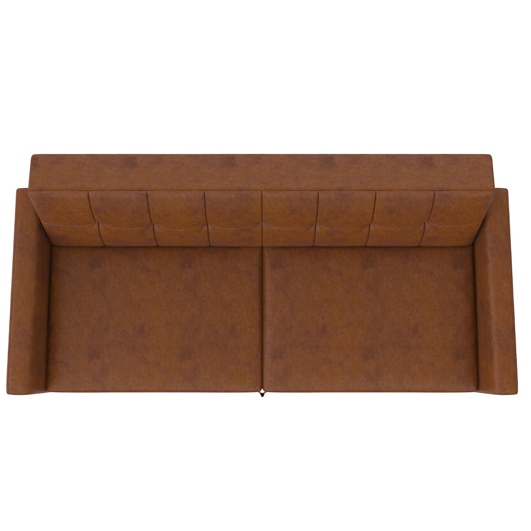 Parker Futon with Storage - Camel Faux Leather