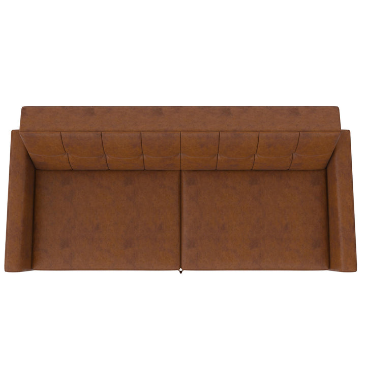 Parker Futon with Storage - Camel Faux Leather