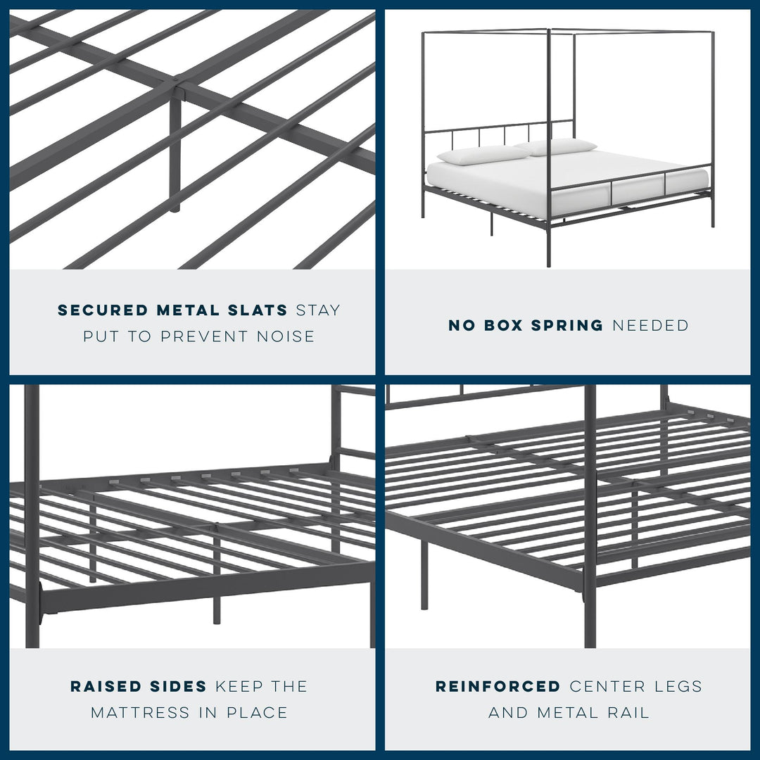 Modern Bedroom with Marion Canopy Bed -  Dark Gray 