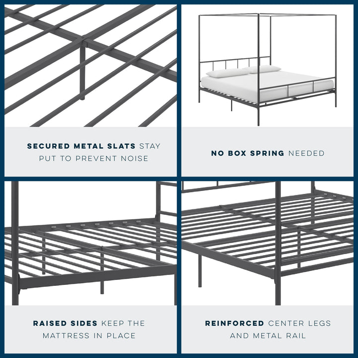 Modern Bedroom with Marion Canopy Bed -  Dark Gray 