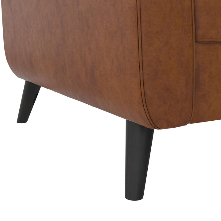 Parker Futon with Storage - Camel Faux Leather