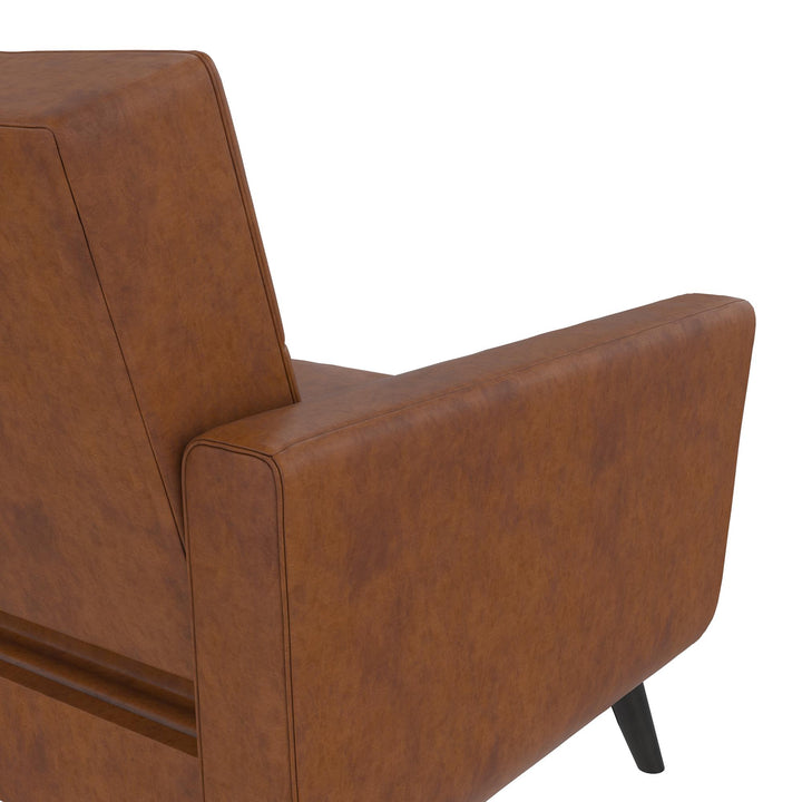 Parker Futon with Storage - Camel Faux Leather