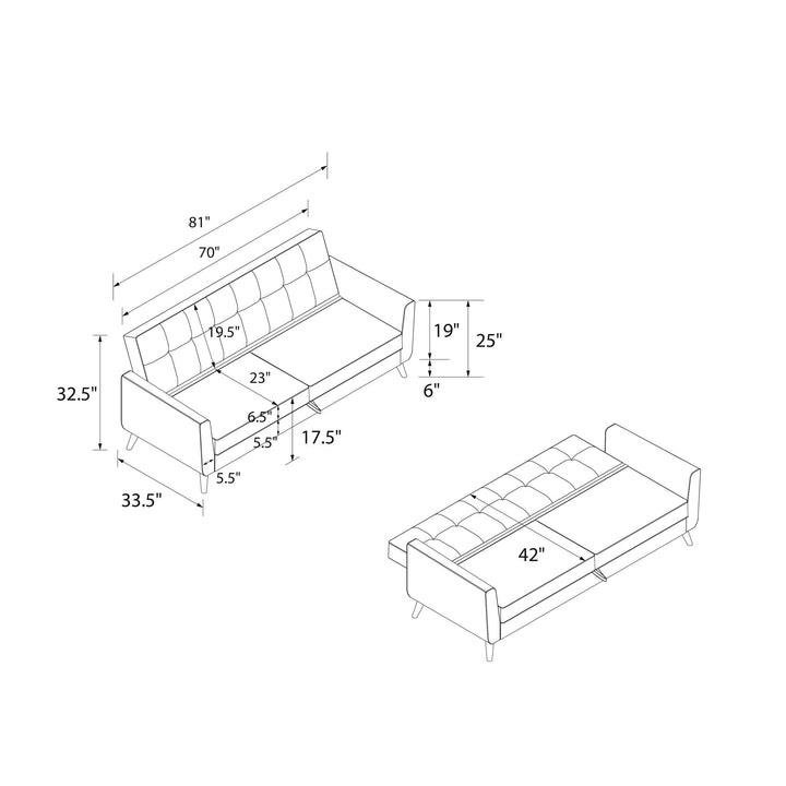 Parker Futon with Storage - Blue