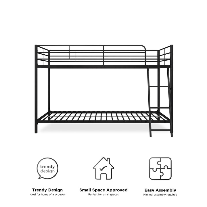 twin over twin bunk beds - Black - Twin-Over-Twin