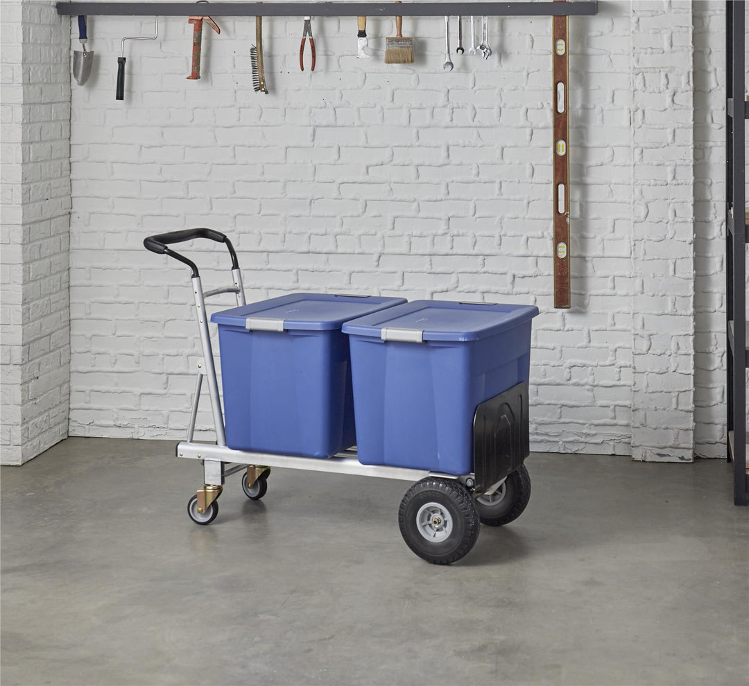 3-in-1 Folding Series Hand Truck, Cart and Platform Cart with Flat Free Wheels - Aluminum/Black