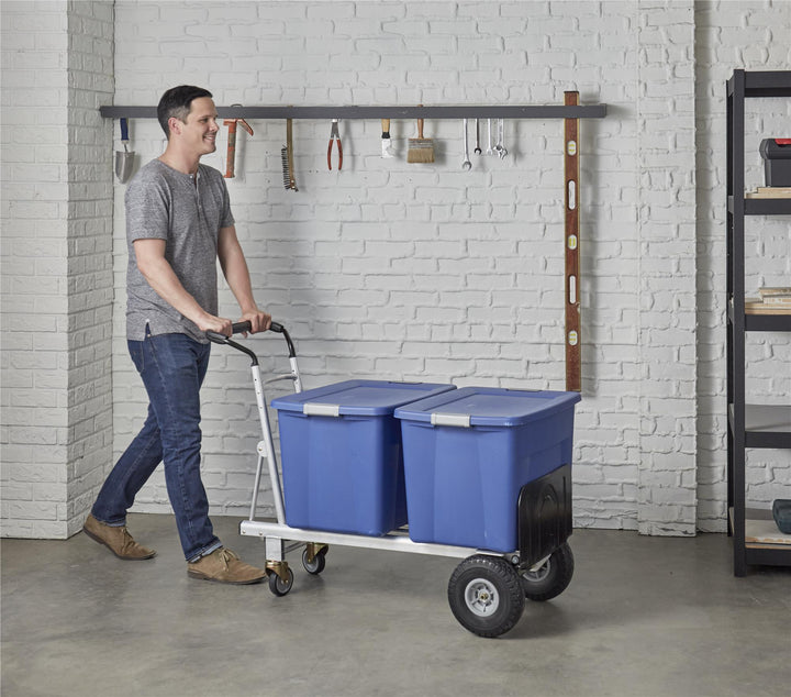 3-in-1 Folding Series Hand Truck, Cart and Platform Cart with Flat Free Wheels - Aluminum/Black