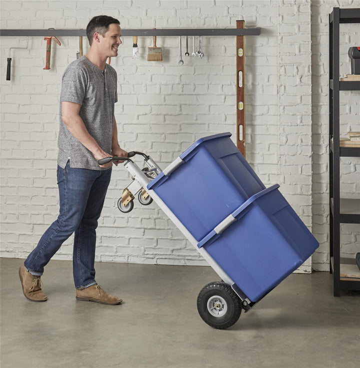 3-in-1 Folding Series Hand Truck, Cart and Platform Cart with Flat Free Wheels - Aluminum/Black