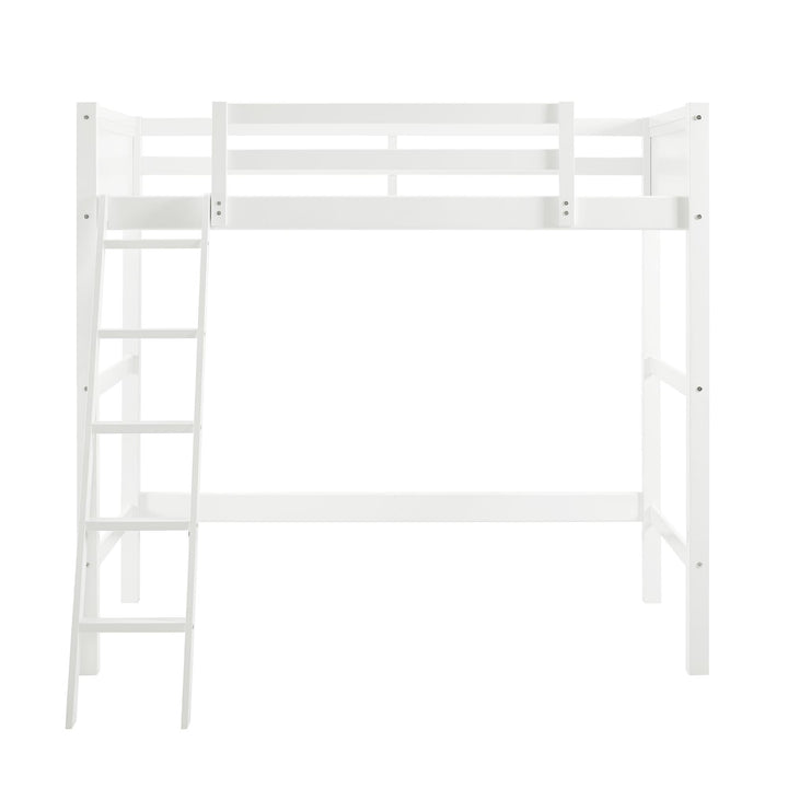 Your Zone Kiarah Twin Loft Bed with Ladder, White - White