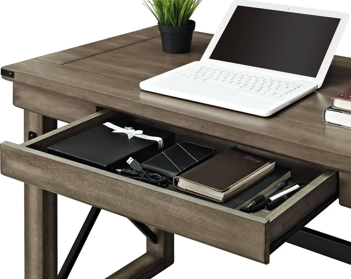 Wildwood Wood Veneer Computer Desk with Storage Drawer - Rustic Gray