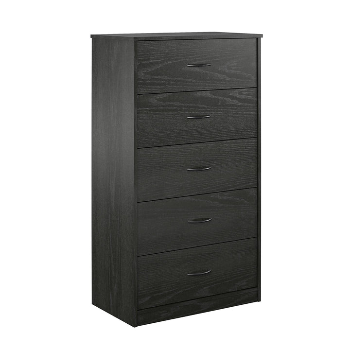 Rory 5 Drawer Dresser - Black Oak