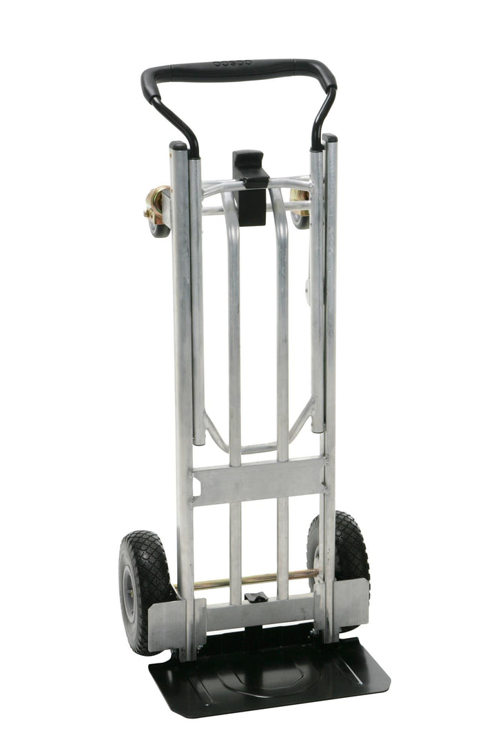 3-in-1 Folding Series Hand Truck, Cart and Platform Cart with Flat Free Wheels - Aluminum/Black