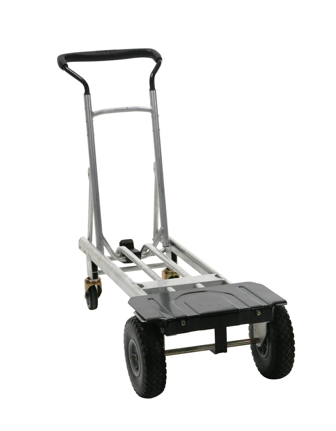 3-in-1 Folding Series Hand Truck, Cart and Platform Cart with Flat Free Wheels - Aluminum/Black