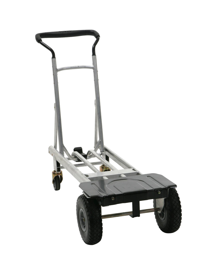 3-in-1 Folding Series Hand Truck, Cart and Platform Cart with Flat Free Wheels - Aluminum/Black