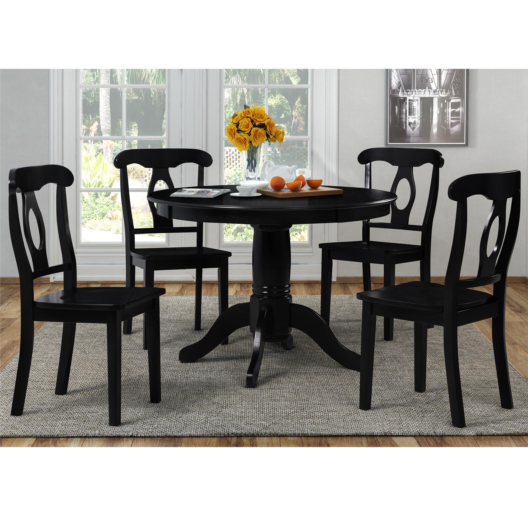 Aubrey 5 Piece Traditional Pedestal Round Dining Set RealRooms