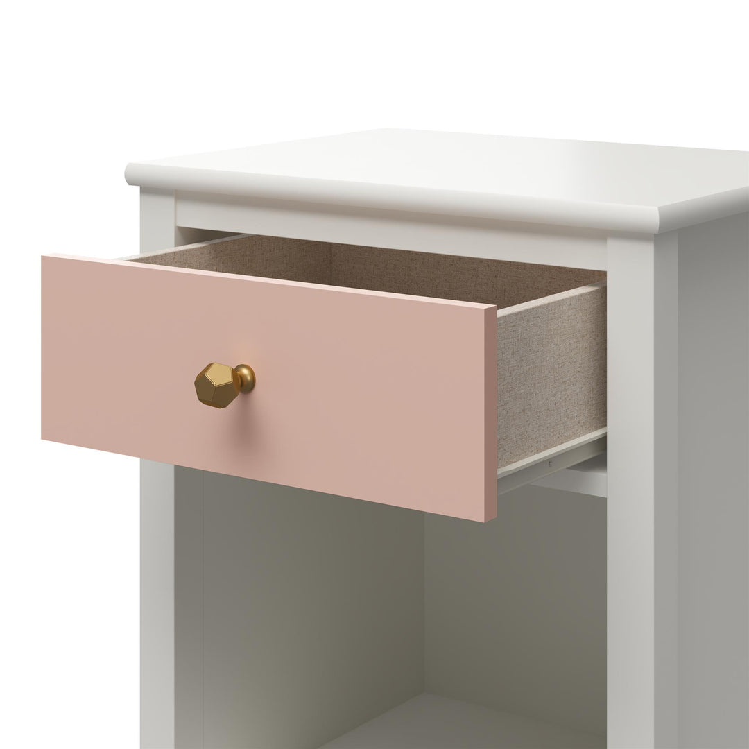 Nightstand with Interchangeable Knobs -  Pink