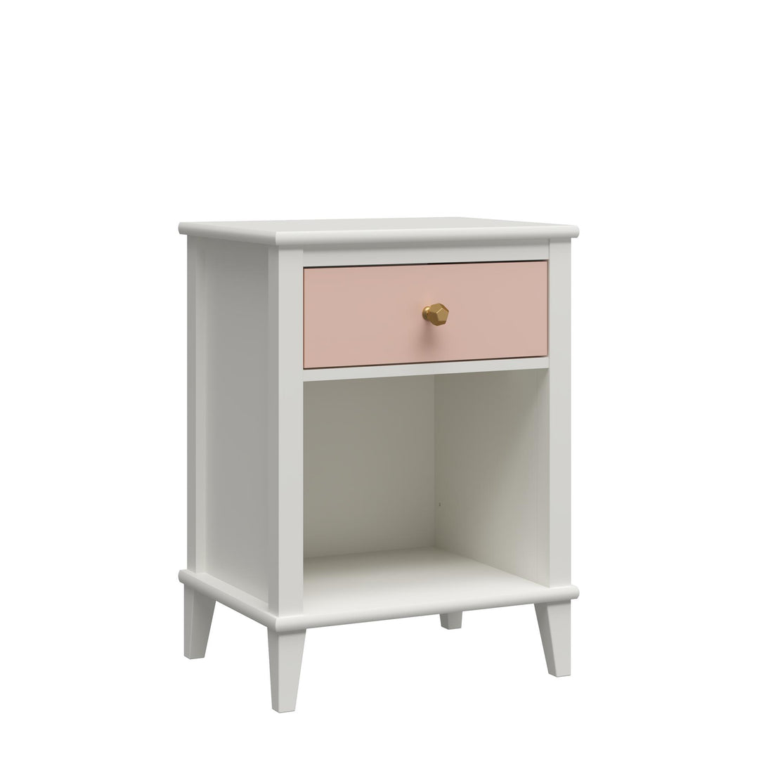 Functional Nightstand with 2 Sets of Knobs -  Pink