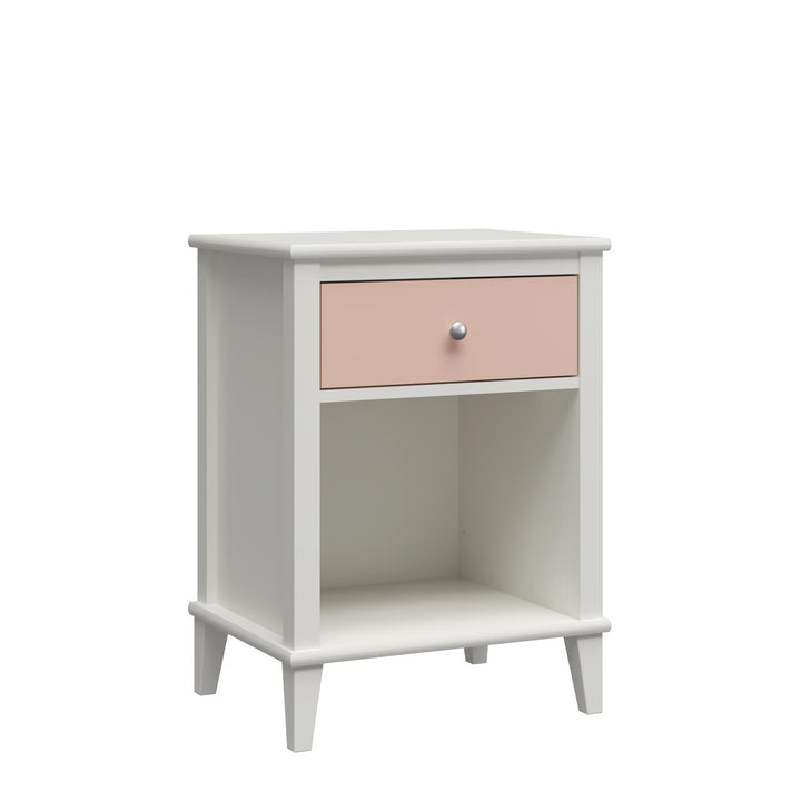 Stylish Nightstand with Multiple Knobs -  Pink