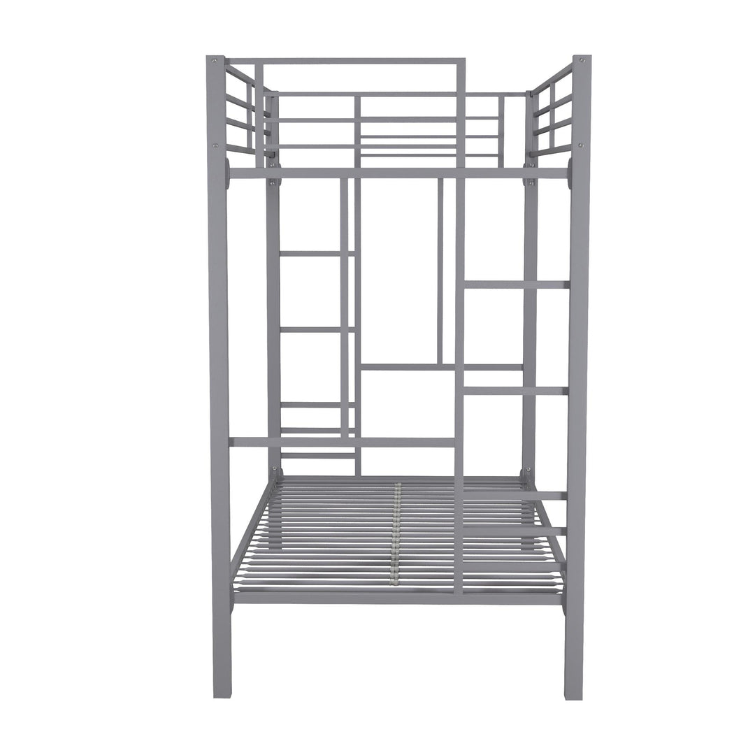 Jillette Twin over Twin Metal Bunk Bed - Silver - Twin-Over-Twin