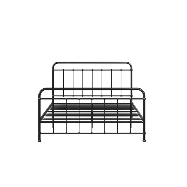 Brooklyn Iron Metal Bed with Adjustable Heights for Under Bed Storage - Black - Full