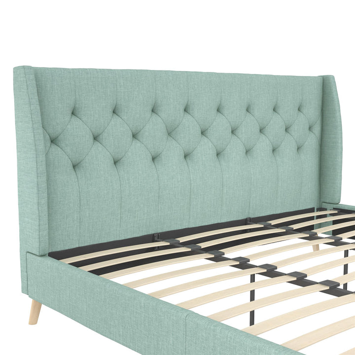 Comfortable wingback bed online -  Green 