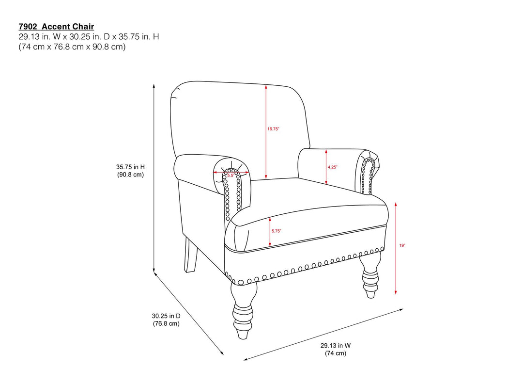 Jaya Upholstered Accent Chair with Solid Wood Feet - Blue Stripe