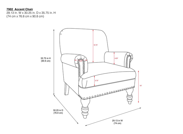 Jaya Upholstered Accent Chair with Solid Wood Feet - Blue Stripe