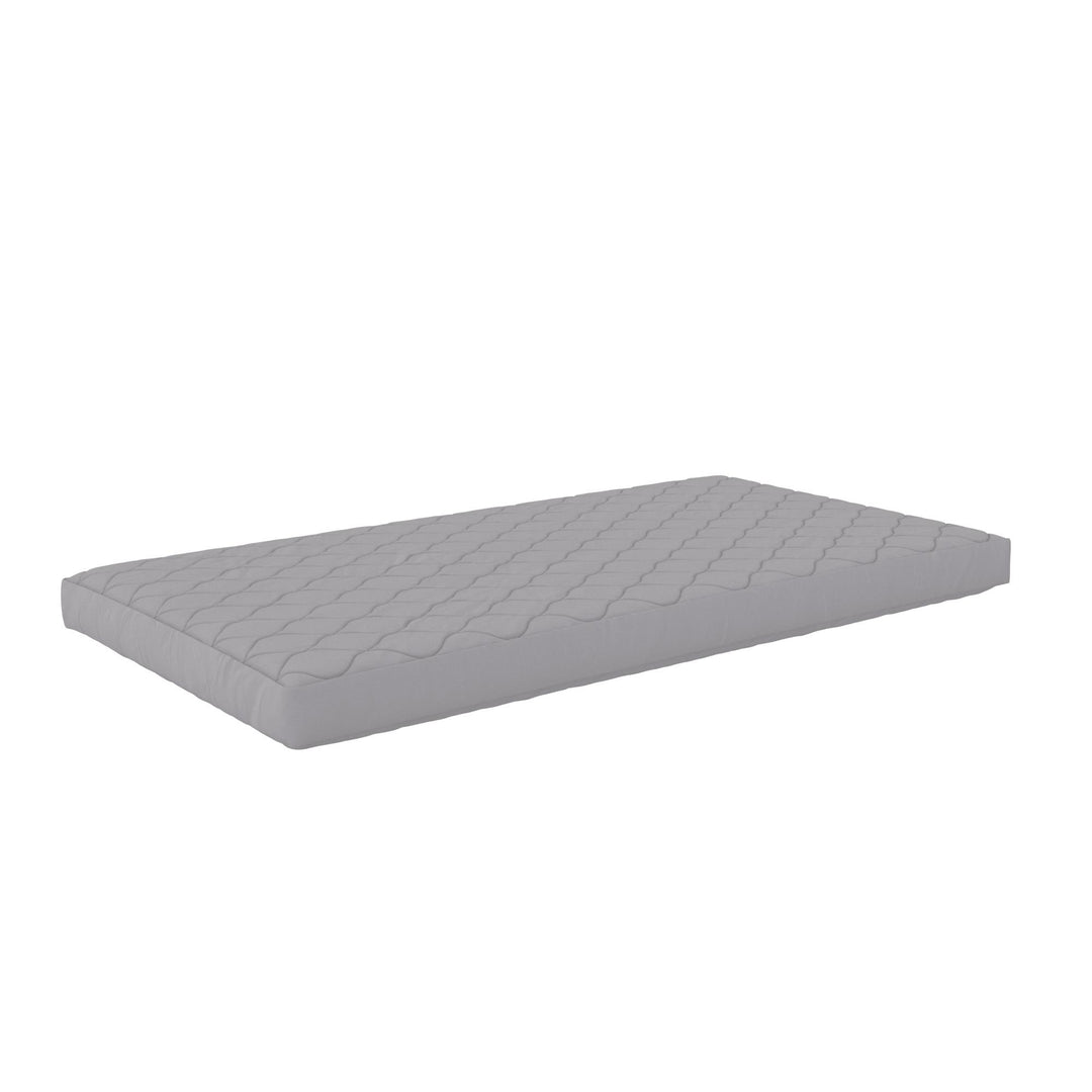 6 Inch Quilted Mattress with Machine Washable Cover - Soft Grey - Twin