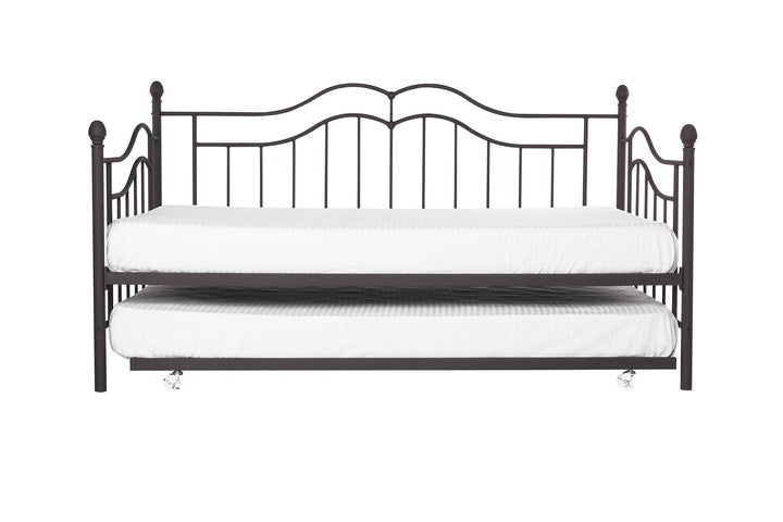 Tokyo Metal Daybed and Trundle Set with Metal Slats - Bronze - Twin