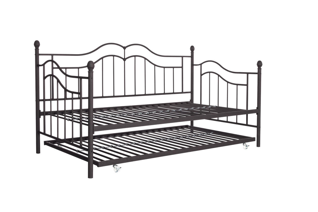 Tokyo Metal Daybed and Trundle Set with Metal Slats - Bronze - Twin