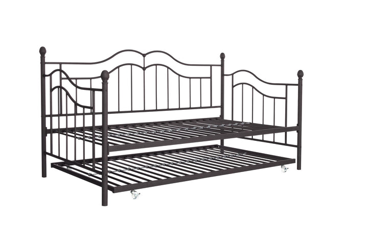 Tokyo Metal Daybed and Trundle Set with Metal Slats - Bronze - Twin