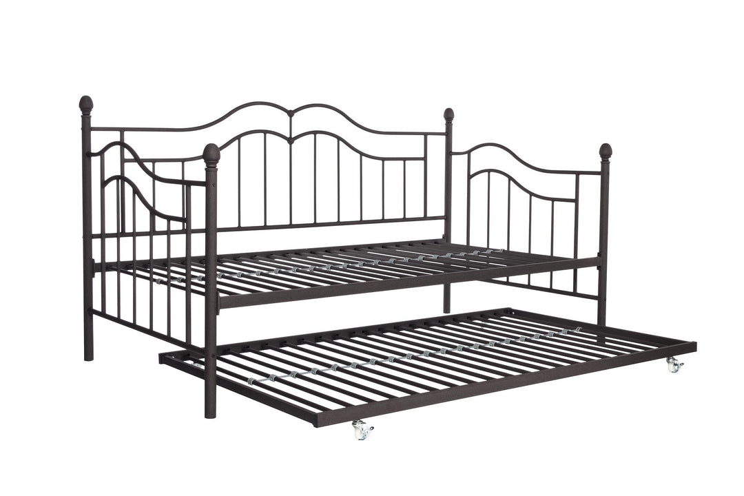 Tokyo Metal Daybed and Trundle Set with Metal Slats - Bronze - Twin