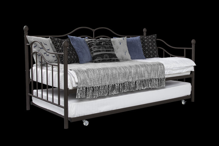 Tokyo Metal Daybed and Trundle Set with Metal Slats - Bronze - Twin