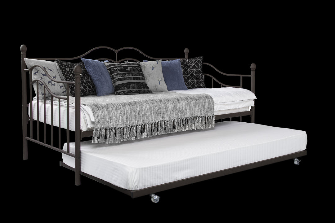 Tokyo Metal Daybed and Trundle Set with Metal Slats - Bronze - Twin
