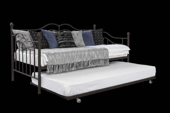 Tokyo Metal Daybed and Trundle Set with Metal Slats - Bronze - Twin