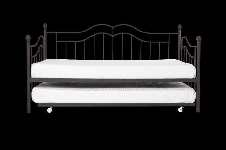 Tokyo Metal Daybed and Trundle Set with Metal Slats - Bronze - Twin