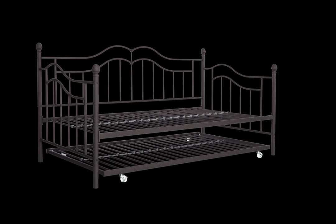 Tokyo Metal Daybed and Trundle Set with Metal Slats - Bronze - Twin