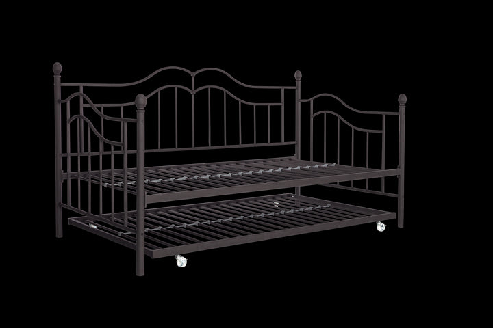 Tokyo Metal Daybed and Trundle Set with Metal Slats - Bronze - Twin