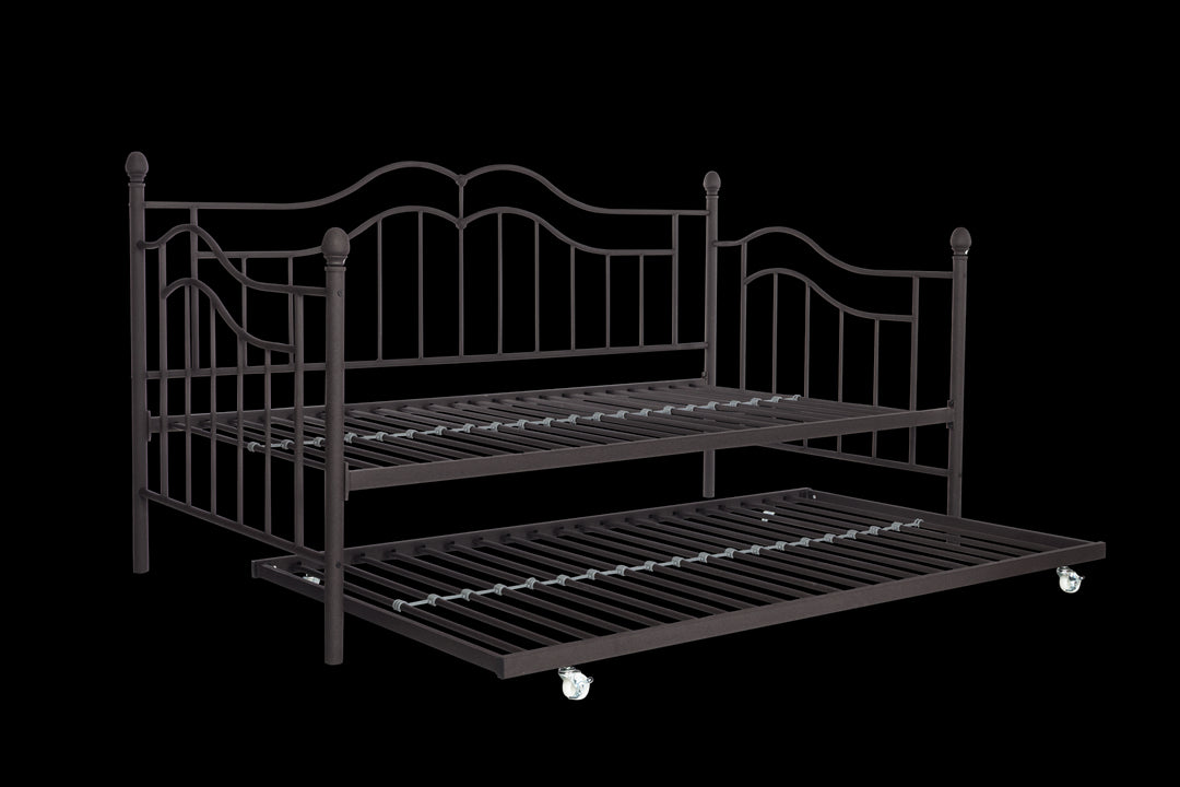 Tokyo Metal Daybed and Trundle Set with Metal Slats - Bronze - Twin