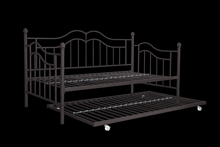 Tokyo Metal Daybed and Trundle Set with Metal Slats - Bronze - Twin