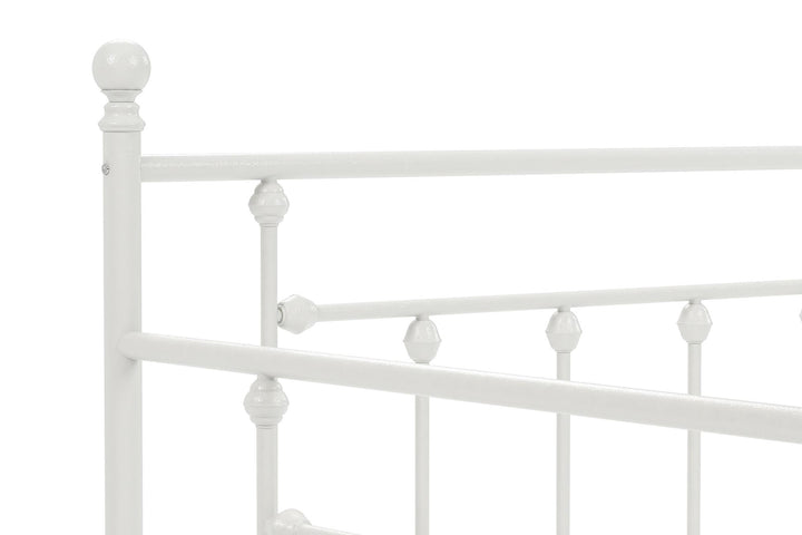 Manila Metal Daybed and Trundle Set with Sturdy Metal Frame and Slats - White - Full