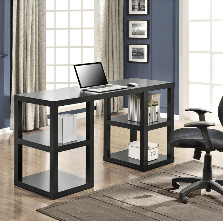 Parsons Computer Desk with Storage -  Black