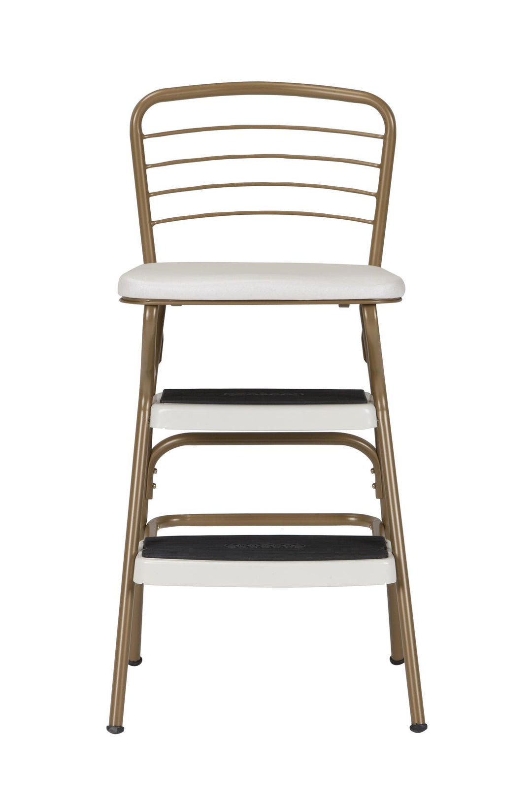Stylaire Retro Chair + Step Stool with Flip-Up Seat - Gold - 1-Pack