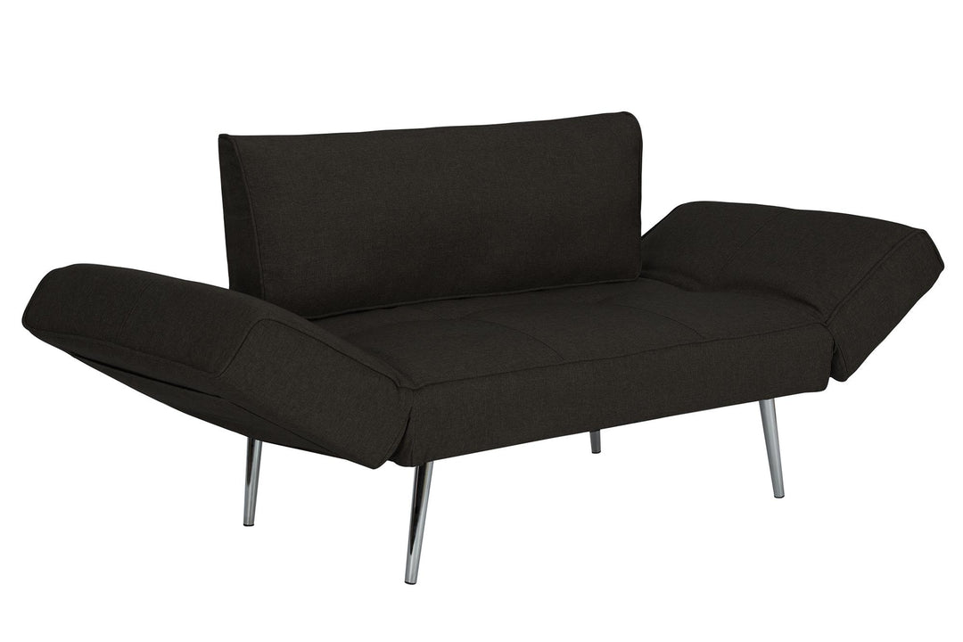 Euro Futon with Magazine Storage with Multiple Seating Positions - Black
