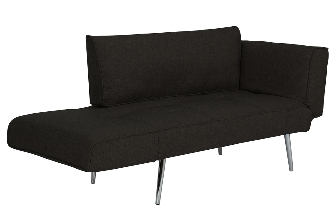 Euro Futon with Magazine Storage with Multiple Seating Positions - Black