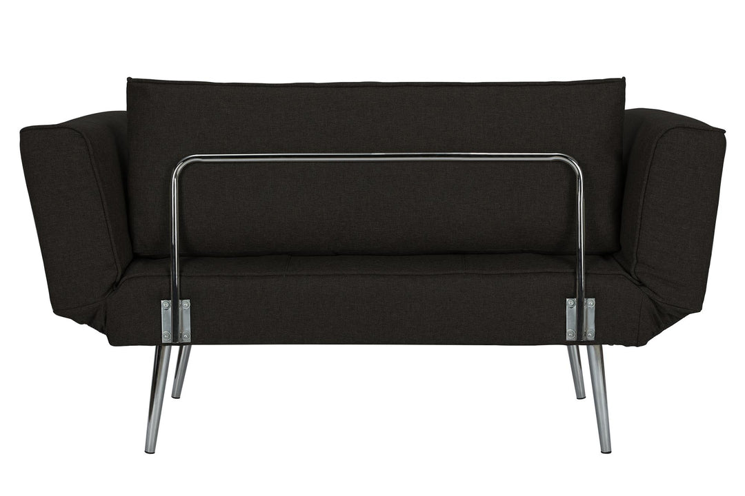 Euro Futon with Magazine Storage with Multiple Seating Positions - Black
