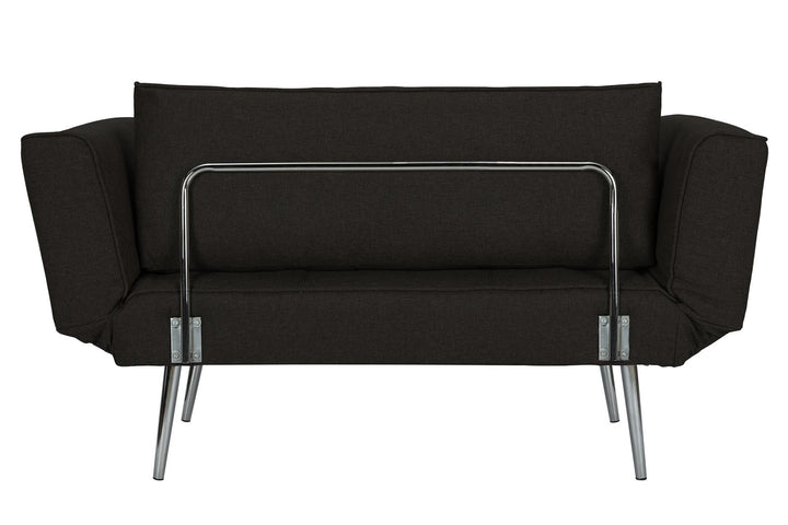 Euro Futon with Magazine Storage with Multiple Seating Positions - Black